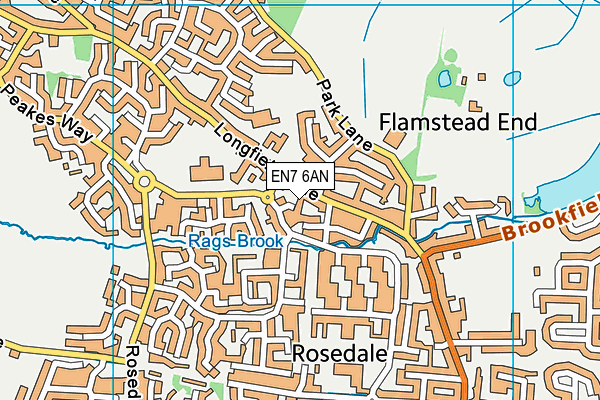 EN7 6AN map - OS VectorMap District (Ordnance Survey)