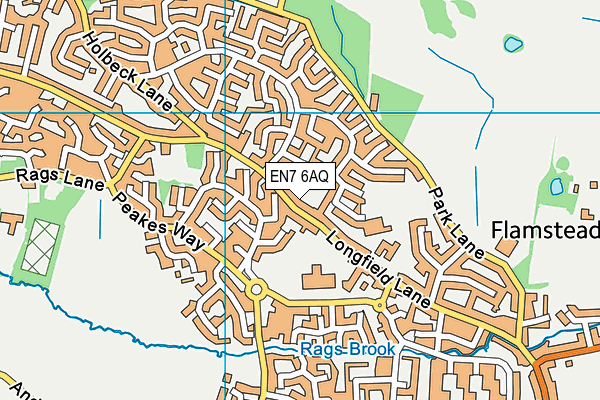 EN7 6AQ map - OS VectorMap District (Ordnance Survey)