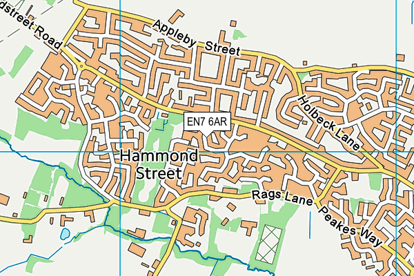 EN7 6AR map - OS VectorMap District (Ordnance Survey)