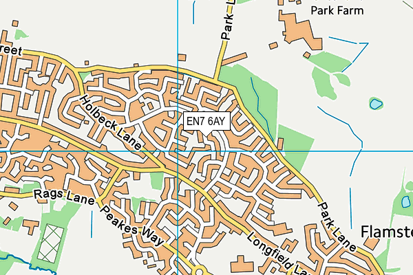 EN7 6AY map - OS VectorMap District (Ordnance Survey)