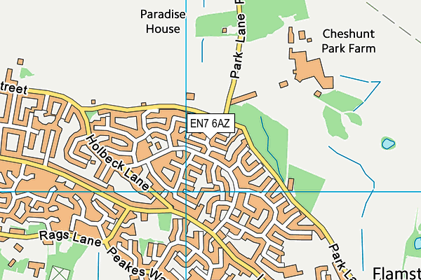 EN7 6AZ map - OS VectorMap District (Ordnance Survey)