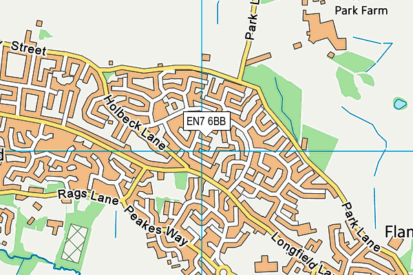 EN7 6BB map - OS VectorMap District (Ordnance Survey)