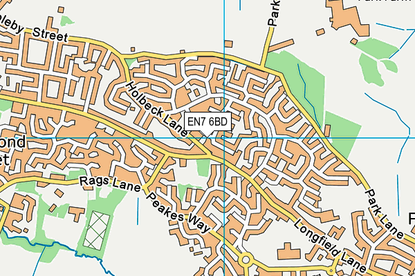 EN7 6BD map - OS VectorMap District (Ordnance Survey)