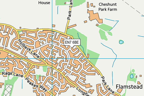EN7 6BE map - OS VectorMap District (Ordnance Survey)