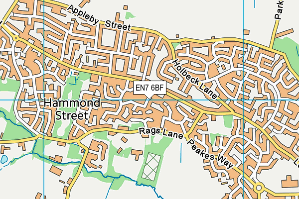 EN7 6BF map - OS VectorMap District (Ordnance Survey)