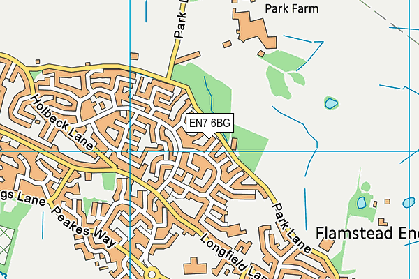 EN7 6BG map - OS VectorMap District (Ordnance Survey)