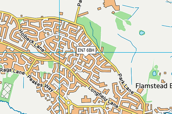 EN7 6BH map - OS VectorMap District (Ordnance Survey)