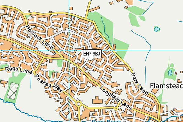 EN7 6BJ map - OS VectorMap District (Ordnance Survey)