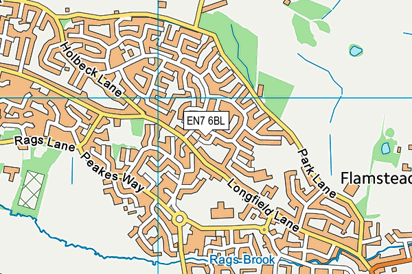 EN7 6BL map - OS VectorMap District (Ordnance Survey)