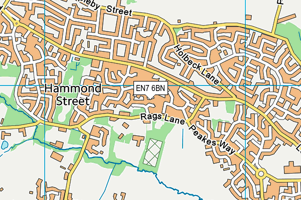 EN7 6BN map - OS VectorMap District (Ordnance Survey)