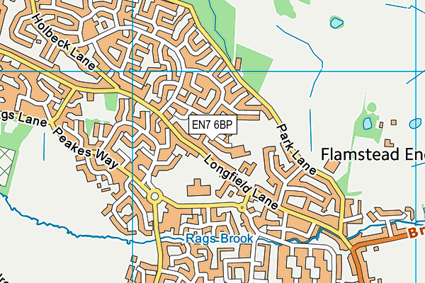 EN7 6BP map - OS VectorMap District (Ordnance Survey)