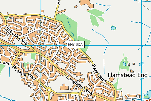 EN7 6DA map - OS VectorMap District (Ordnance Survey)