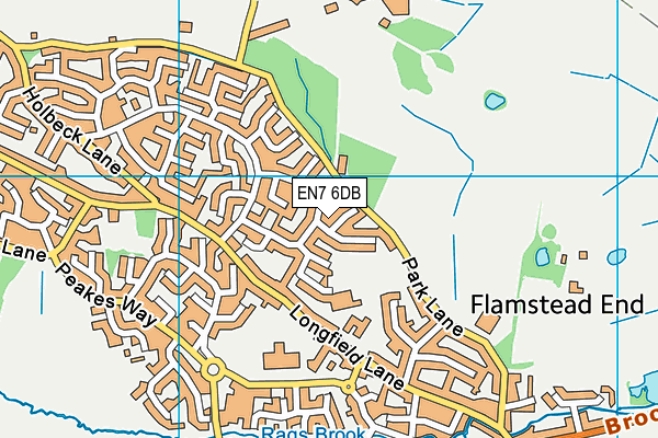 EN7 6DB map - OS VectorMap District (Ordnance Survey)