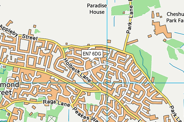 EN7 6DG map - OS VectorMap District (Ordnance Survey)