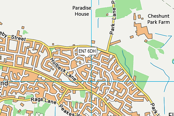 EN7 6DH map - OS VectorMap District (Ordnance Survey)