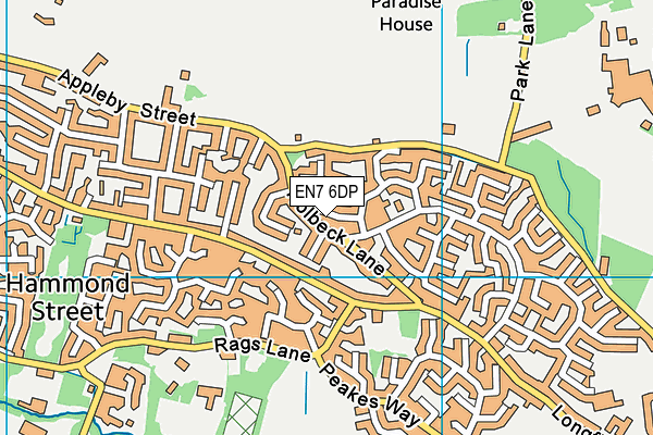 EN7 6DP map - OS VectorMap District (Ordnance Survey)