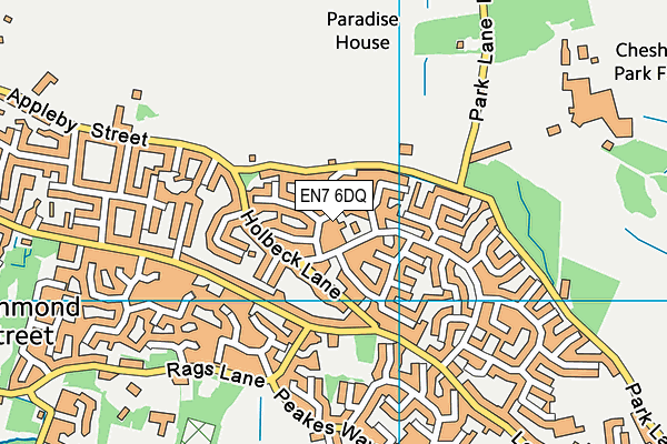 EN7 6DQ map - OS VectorMap District (Ordnance Survey)