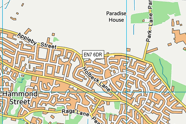 EN7 6DR map - OS VectorMap District (Ordnance Survey)