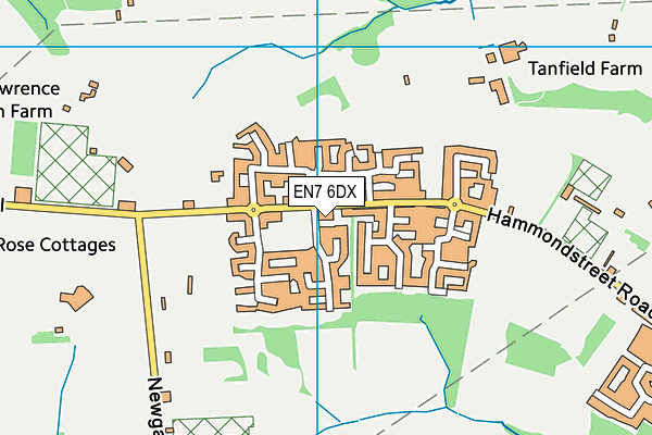 EN7 6DX map - OS VectorMap District (Ordnance Survey)