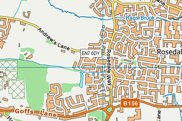 EN7 6DY map - OS VectorMap District (Ordnance Survey)