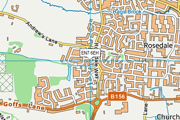 EN7 6EH map - OS VectorMap District (Ordnance Survey)