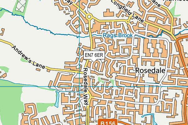 EN7 6ER map - OS VectorMap District (Ordnance Survey)