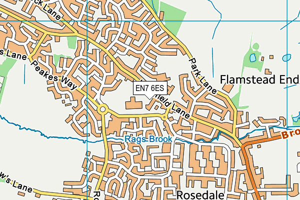 EN7 6ES map - OS VectorMap District (Ordnance Survey)