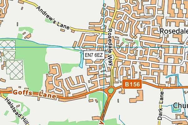 EN7 6EZ map - OS VectorMap District (Ordnance Survey)