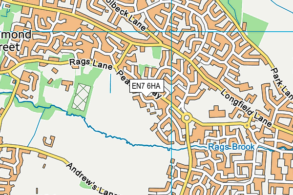 EN7 6HA map - OS VectorMap District (Ordnance Survey)