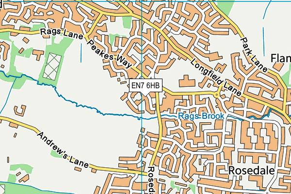 EN7 6HB map - OS VectorMap District (Ordnance Survey)