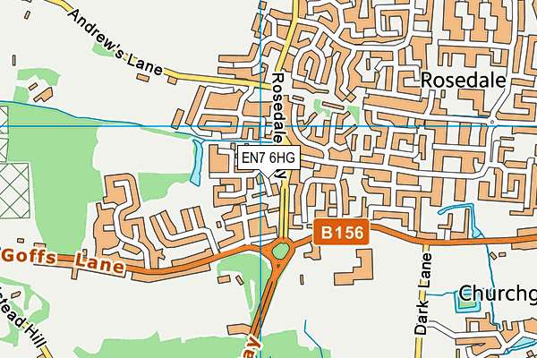 EN7 6HG map - OS VectorMap District (Ordnance Survey)