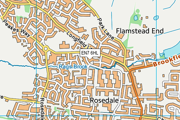 EN7 6HL map - OS VectorMap District (Ordnance Survey)