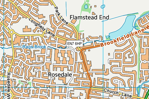 EN7 6HP map - OS VectorMap District (Ordnance Survey)