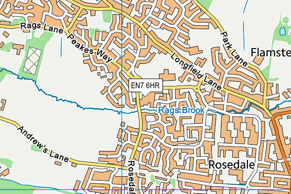 EN7 6HR map - OS VectorMap District (Ordnance Survey)