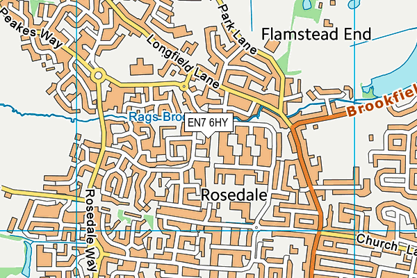 EN7 6HY map - OS VectorMap District (Ordnance Survey)