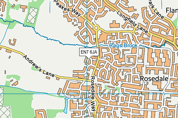EN7 6JA map - OS VectorMap District (Ordnance Survey)