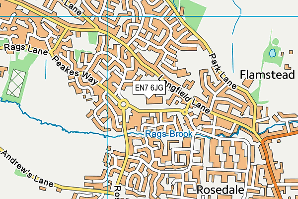 EN7 6JG map - OS VectorMap District (Ordnance Survey)
