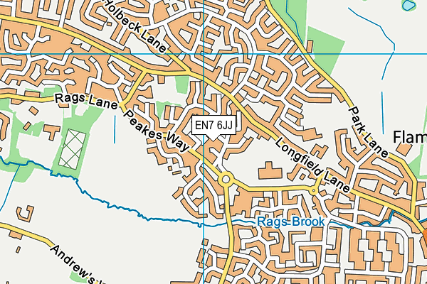 EN7 6JJ map - OS VectorMap District (Ordnance Survey)