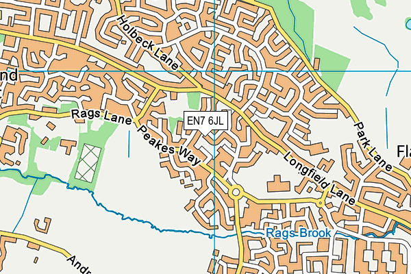 EN7 6JL map - OS VectorMap District (Ordnance Survey)