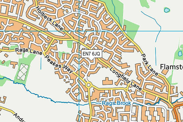 EN7 6JQ map - OS VectorMap District (Ordnance Survey)