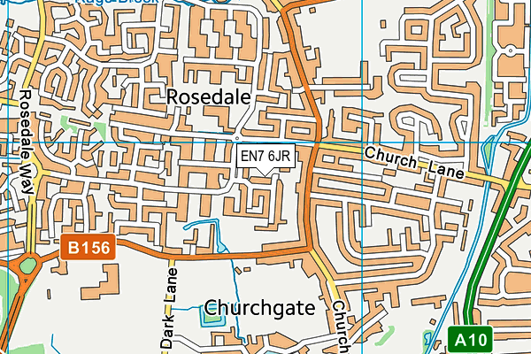 EN7 6JR map - OS VectorMap District (Ordnance Survey)