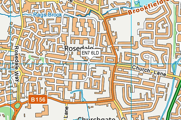 EN7 6LD map - OS VectorMap District (Ordnance Survey)