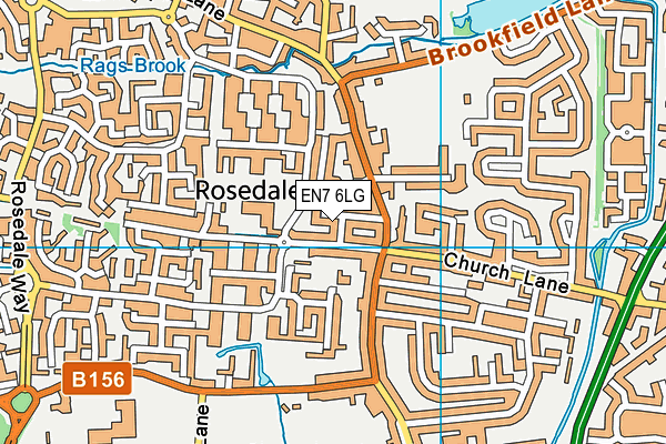 EN7 6LG map - OS VectorMap District (Ordnance Survey)
