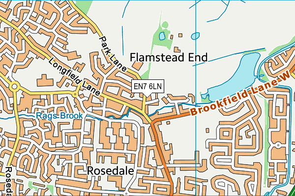EN7 6LN map - OS VectorMap District (Ordnance Survey)