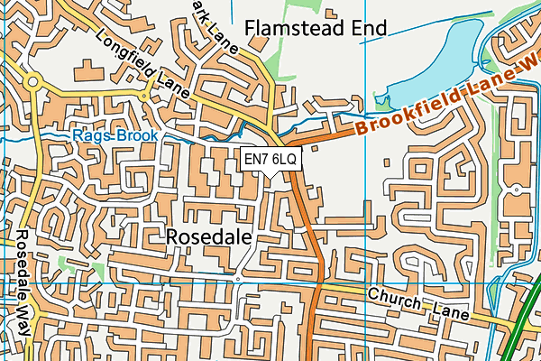 EN7 6LQ map - OS VectorMap District (Ordnance Survey)