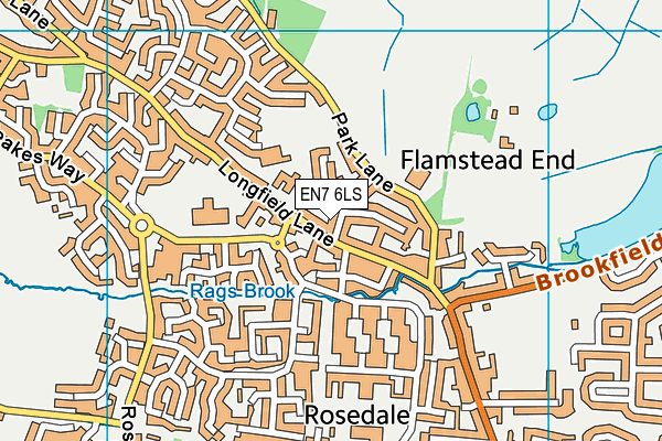 EN7 6LS map - OS VectorMap District (Ordnance Survey)