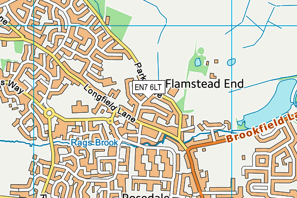 EN7 6LT map - OS VectorMap District (Ordnance Survey)
