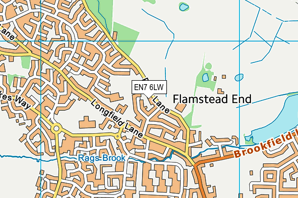 EN7 6LW map - OS VectorMap District (Ordnance Survey)