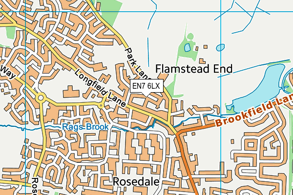 EN7 6LX map - OS VectorMap District (Ordnance Survey)