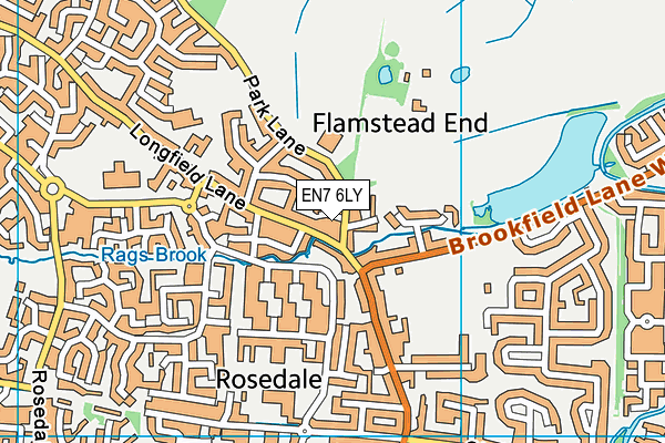 EN7 6LY map - OS VectorMap District (Ordnance Survey)